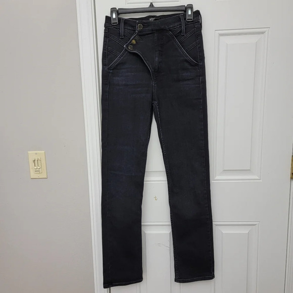 Mother Denim The Right Away Rider Straight Leg Jean In Encounters At Night Sz 27 - Picture 4 of 16